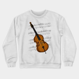 Double Bass Player Bassist String Musician (Colour) Crewneck Sweatshirt